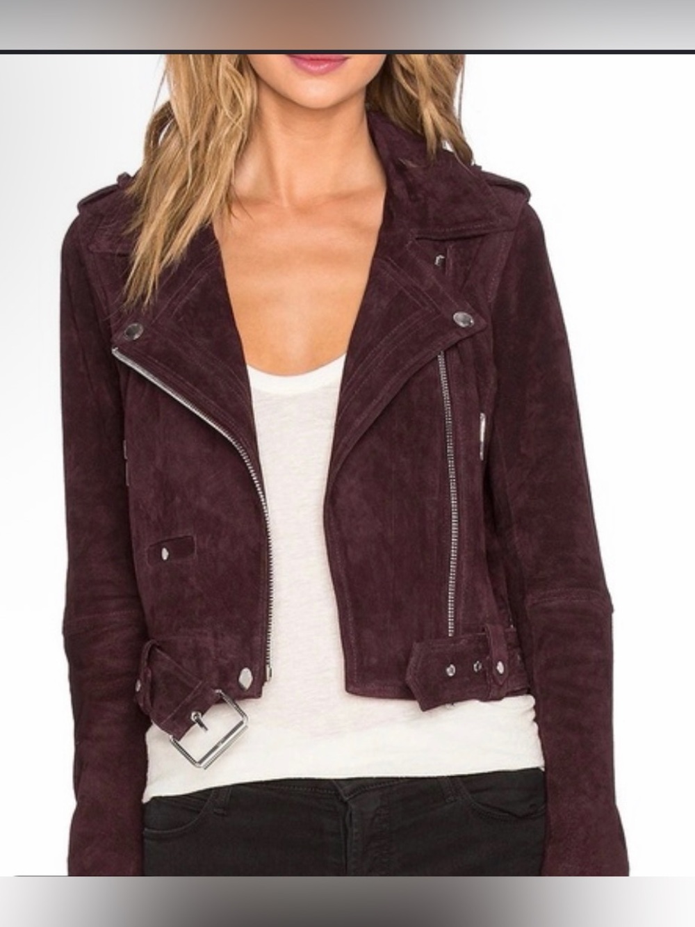 Blanknyc morning suede moto jacket
